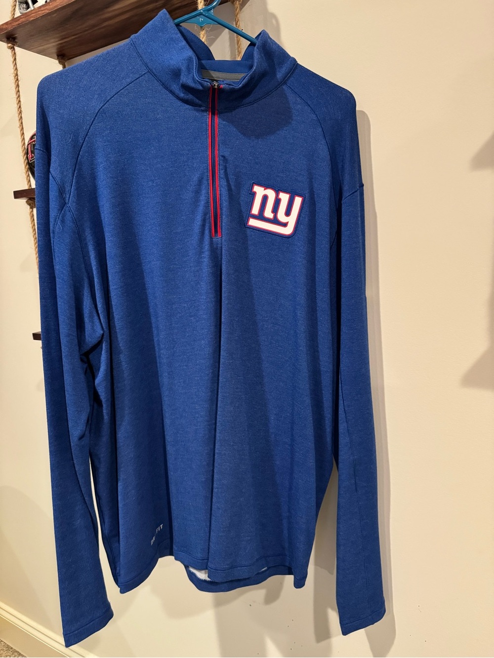 NY Giants Royal Blue Quarter-Zip Pullover XL